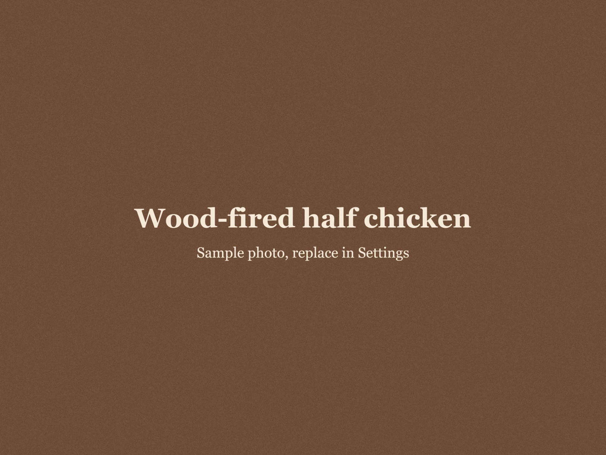 Half chicken off the wood grill